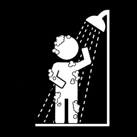afspoelen zeep douche